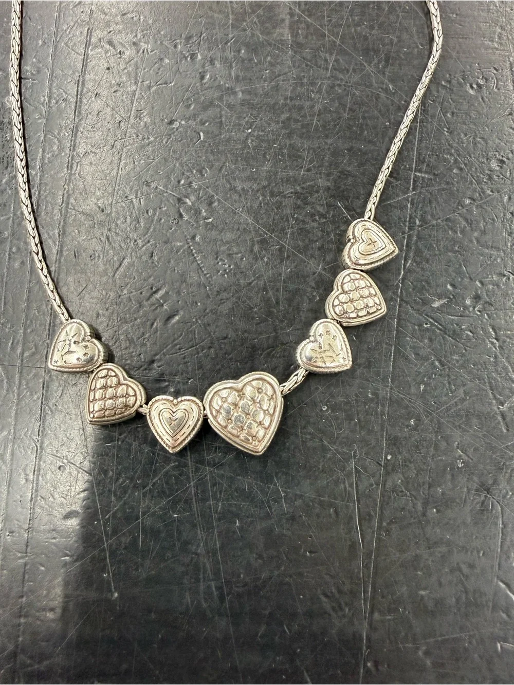 Brighton Silver Heart Cluster Necklace - Women Jewelry